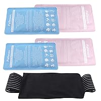 4 Packs Gel Ice Packs for Injuries Reusable,Warm with Black Flexible Wrap,Hot and Cold Compress Pack Cold and Warm Therapy for Knees, Back, Shoulders, Arms, Legs