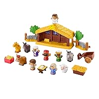 Fisher-Price Little People Toddler Toy Nativity Set with Music Lights and 18 Pieces for Christmas Play Ages 1+ Years