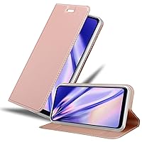 Book Case Compatible with Samsung Galaxy A11 / M11 in Classy ROSÉ Gold - with Magnetic Closure, Stand Function and Card Slot - Wallet Etui Cover Pouch PU Leather Flip