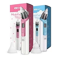 Rechargeable Baby Nose Sucker with 6 Suction Levels and 2 Silicone Tips - Gentle and Effective Nose Aspiration - A Must-Have for Parents