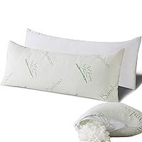 Full Body Pillow for Adults Shredded Memory Foam Long Pillow for Sleeping with Removable Cover Firm Hug Pillows for Side and Back Sleepers 20x54