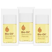 Bio-Oil Natural Skincare Oil, Serum for Scars and Stretch Marks, Face and Body Moisturizer for Dry Skin, Hair Oil, For All Skin Types, 0.85 Oz (Pack of 3)