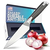 Razor Sharp 5 inch Paring Pairing Knife - Small Chef and Utility Kitchen Knives - Fruit and Vegetable Cutting Knife - German Stainless Steel - Bartender and Peeling Knife