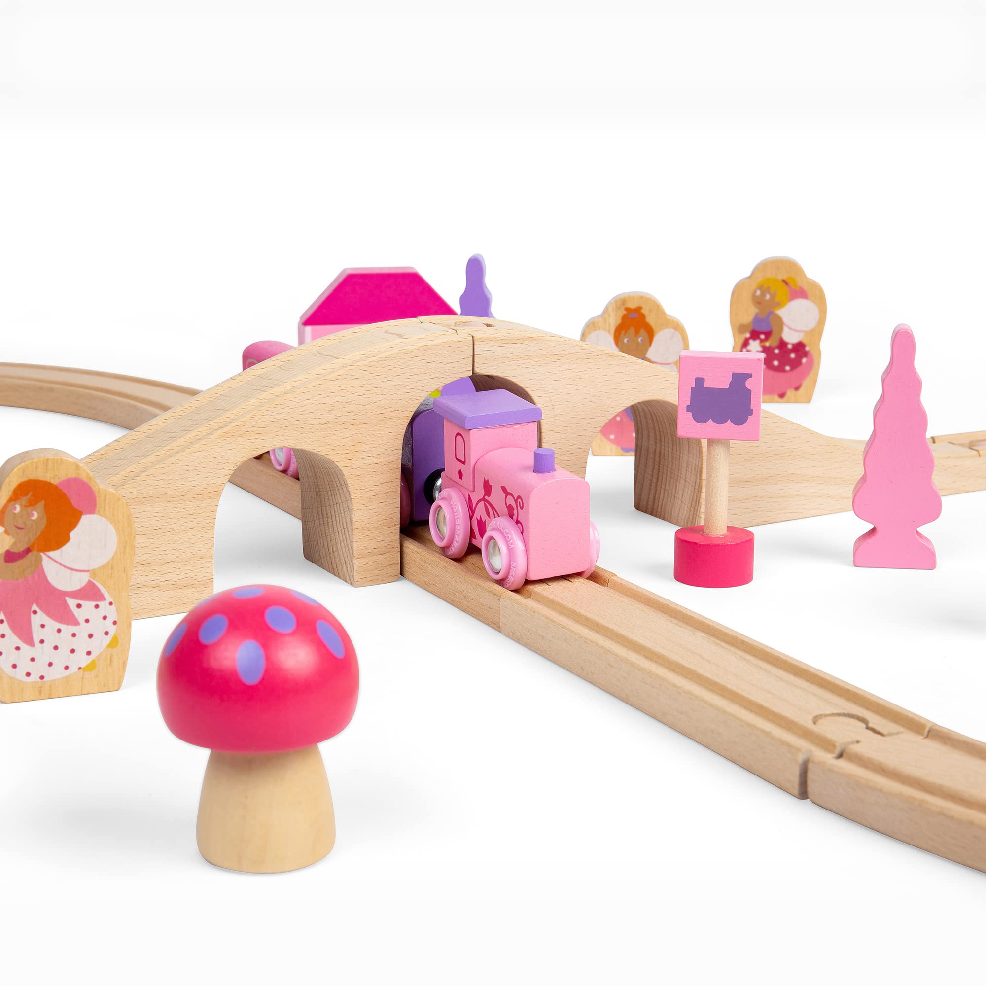 Bigjigs Rail Wooden Fairy Figure of Eight Train Set - 40 Play Pieces
