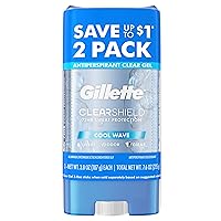 Antiperspirant and Deodorant for Men, Clear Gel, Cool Wave Scent, 3.8 oz (Pack of 2)