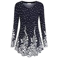 BAISHENGGT Women's Long Sleeve Tunic Tops for Leggings V-Neck Casual Blouse T-Shirt