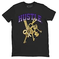 12 Field Purple Design Printed Gold Hustle Sneaker Matching T-Shirt