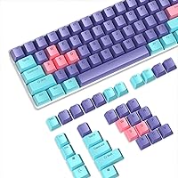 PBT Keycaps 104 Keys OEM Profile Double-Shot Full Keycap Set ANSI Layout for Mechanical Keyboard, Compatible MX Switches Cherry/Gateron/Kailh/Akko Switch (Purple Pink Blue MIX, Only Keycaps)