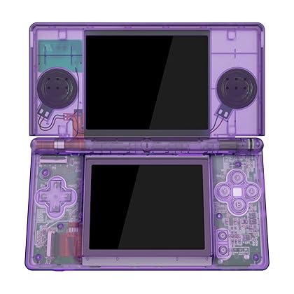 eXtremeRate Clear Replacement Full Housing Shell for Nintendo DS Lite, Custom Handheld Console Case Cover with Buttons, Screen Lens for Nintendo DS Lite NDSL - Console NOT Included