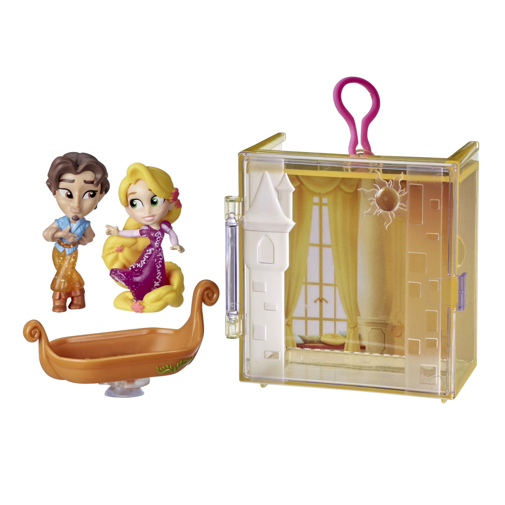 Disney Princess Perfect Pairs Rapunzel, Fun Tangled Unboxing Toy with 2 Dolls, Display Case and Boat Stand, for Kids 3 Years and Up