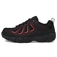 Thorogood Crosstrex Series SD Oxford Work Shoes for Men with a Composite Safety Toe, Black and Red Hiker-Style Work Boots