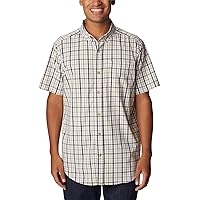 Columbia Men's Rapid Rivers II Short Sleeve Shirt, Ancient Fossil Multi Gingham, X-Large
