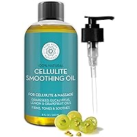 Pure Body Naturals Cellulite Massage Oil, 8 fl oz - Natural Anti Cellulite Massage Oil for Thighs and Butt - Chemical Free Body Oil Massage Treatment for Firming Stomach, Legs, and Arms