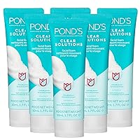 Pond's Clear Solution, Foaming Face Wash, Removes Excess Oil, Face Cleanser, 6-Pack of 1.07 Fl Oz Each