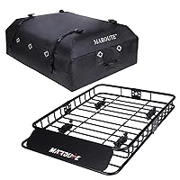 IDEALHOUSE Roof Rack, 51 x 36 Inch Rooftop Cargo Carrier, 200LBS Weight Capacity Heavy Duty Roof Rack Basket,Car Top Luggage Holder for SUV and Pick (Cargo Rack with Cargo Bag)