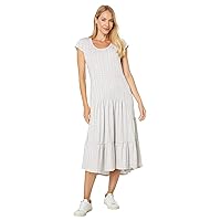 Tommy Hilfiger Women's Tiered Stripe Midi Dress, Khaki Multi