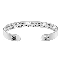 JoycuFF Remembrance Jewelry Memorial Bracelet Sympathy Gift for Loss Loved One Women Remembrance Cuff Bangle