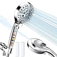 LUXEAR 10-mode Handheld Shower Head with Hose, High Pressure Showerhead with 16-stage Filter for Hard Water Built-in Power Wash Shower Sprayer with ON/OFF Switch 4.7