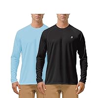 (Size: XL) Men's 2 Pack UPF 50+ Fishing Shirts Long Sleeve UV Sun Protection Tops
