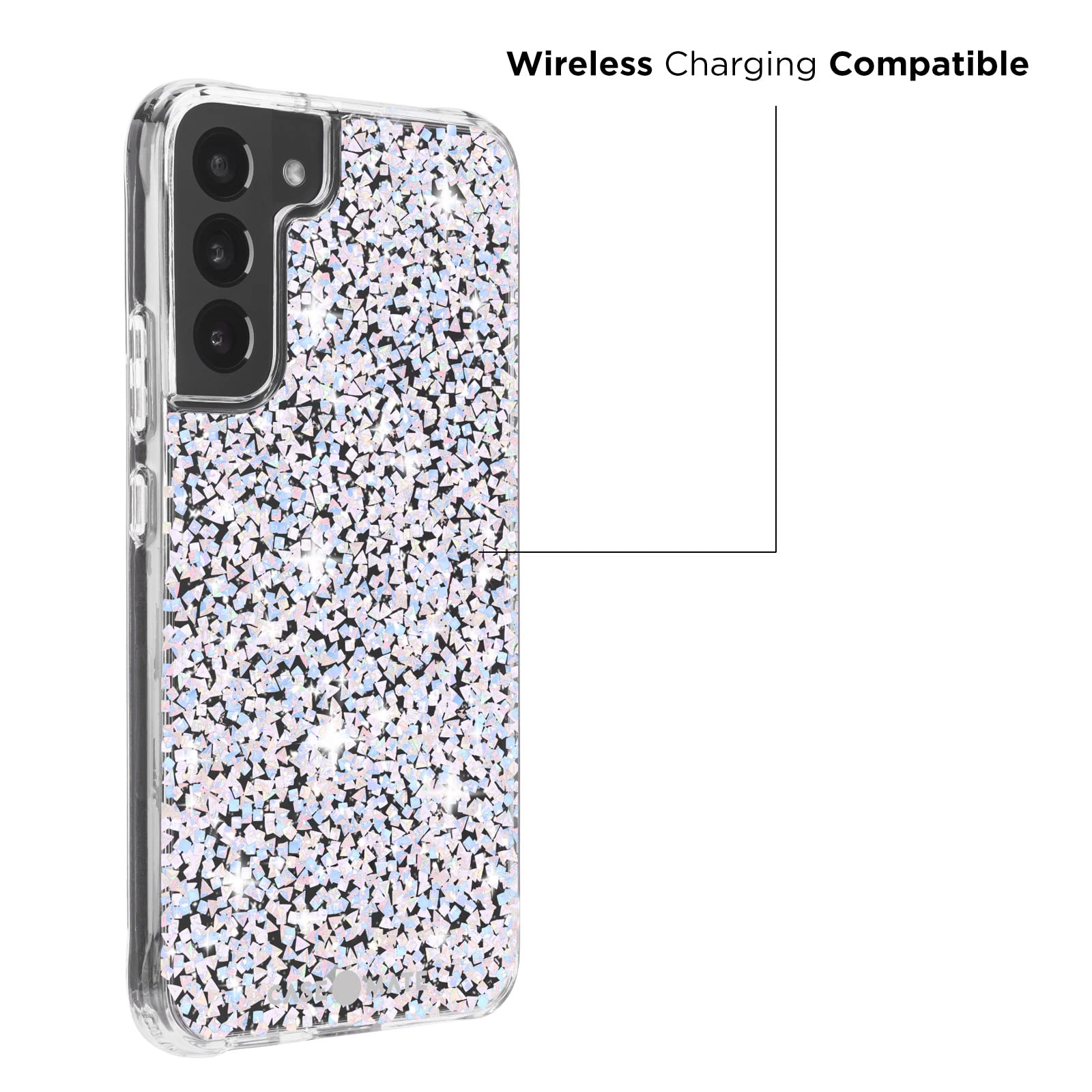 Case-Mate Samsung Galaxy S22 Plus Case - 6.6' Twinkle Diamond - 10ft Drop Protection with Wireless Charging - Luxury Bling Glitter for S22 Plus 5G - Anti Scratch, Shock Absorbing Materials, Slim Fit