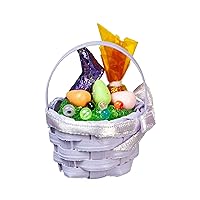 Melody Jane Dolls Houses Dollhouse Purple Easter Basket with Chocolate Bunny Miniature 1:12 Accessory