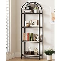 Yusong Bookshelf 4 Tier Arched Bookcase, 71.3