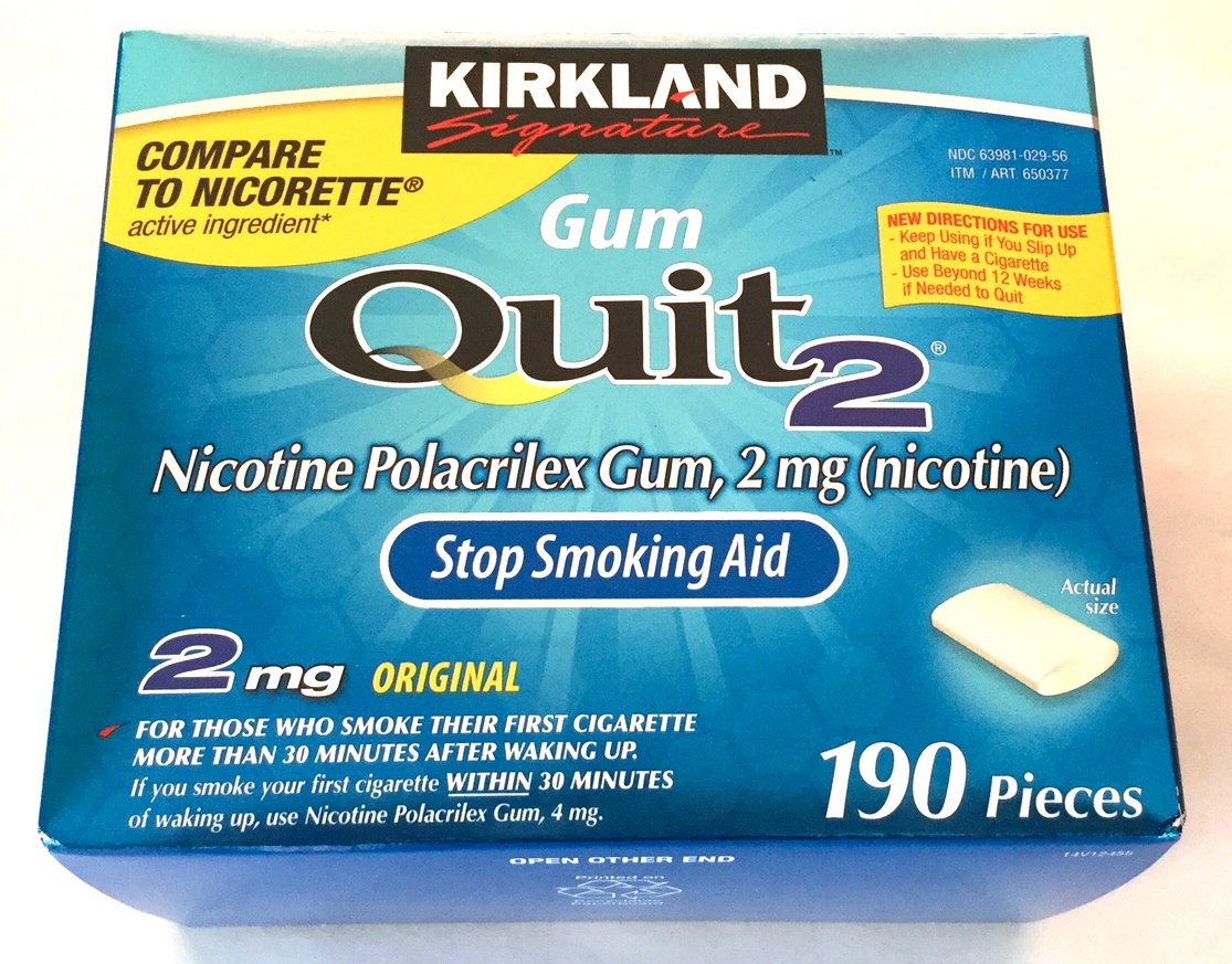 Kirkland Signature Quit Smoking Gum, 2 mg, 190 Count