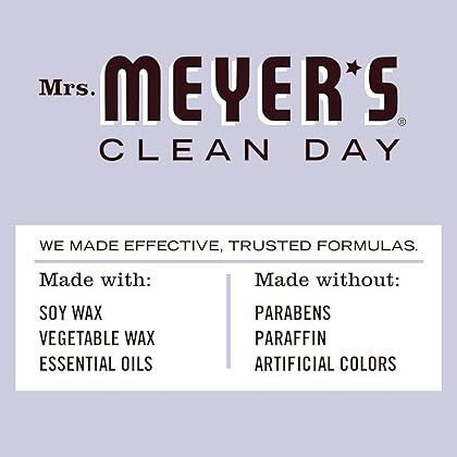 Mrs. Meyer's Clean Day Scented Soy Aromatherapy Candle, 35 Hour Burn Time, Made with Soy Wax, Lavender, 7.2 oz- Pack of 2