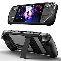 JSAUX Kickstand Protective Case for Steam Deck, PC0102 TPU Cover Protector with Stand Base, Protective Cover Case Compatible with Vavle Steam Deck Shock-Absorption, Non-Slip and Anti-Scratch Design