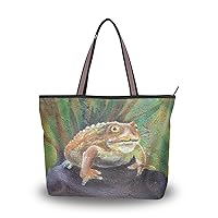 My Daily Women Tote Shoulder Bag Toad Painting Handbag