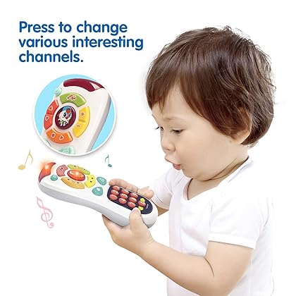 Baby Toys 6 to 12 Months, TV Remote Control Toy - Musical Play with Light and Sound for 6 Months+ Toddlers Boys or Girls Kids Play Remote for Baby Preschool Education