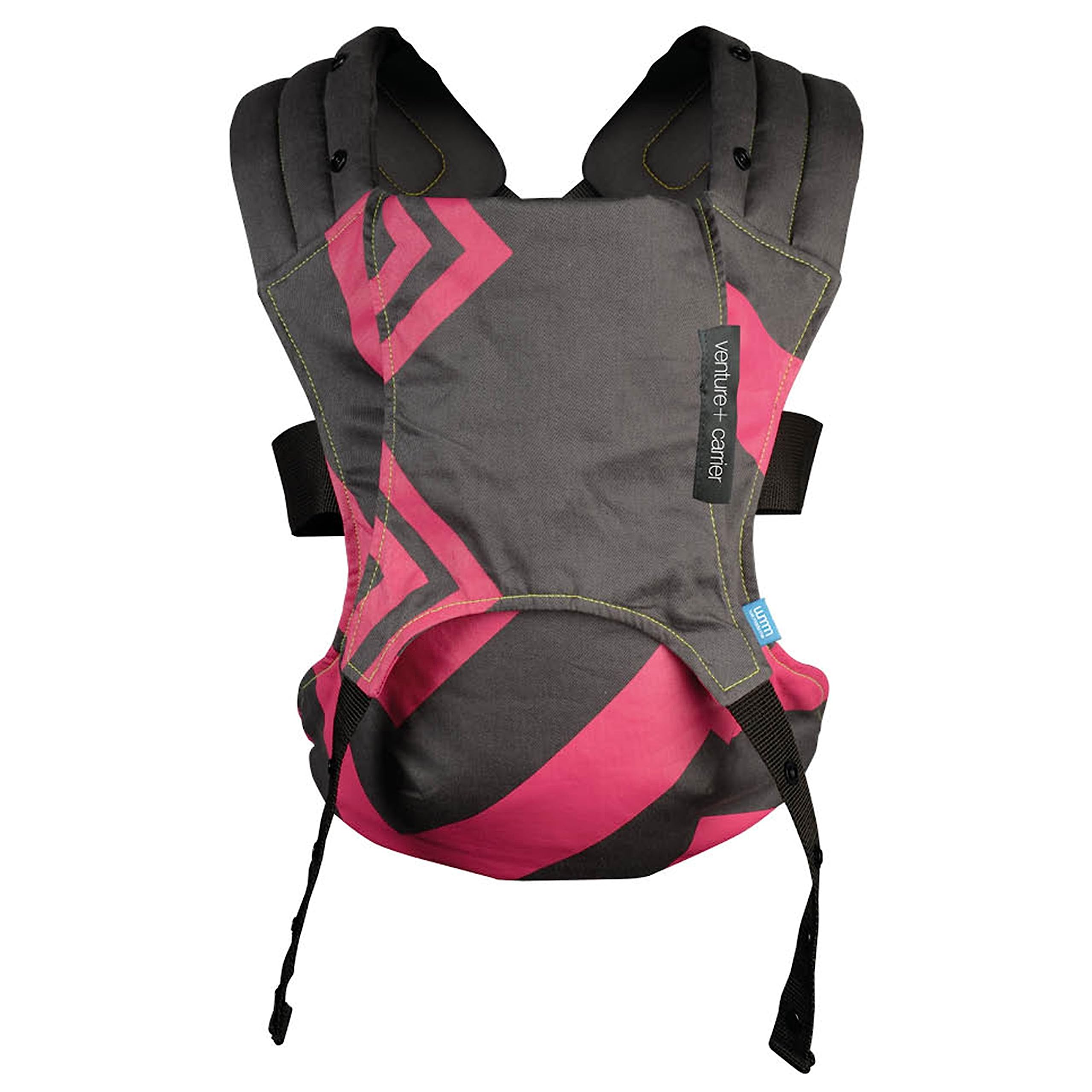Diono We Made Me Venture+ 2-in-1 Toddler Carrier, Front Carry & Back Carry from 18 - 36 months, Bubblegum Charcoal Zigzag