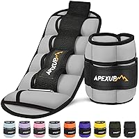 APEXUP 10lbs/Pair Adjustable Ankle Weights for Women and Men, Modularized Leg Weight Straps for Yoga, Walking, Running, Aerobics, Gym