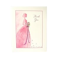Set of 24 Bridal Shower Thank you Notes and Envelopes with Glitter Accent