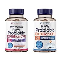 Probiotics for Women 100 Billion CFUs with Prebiotics and Organic Probiotics 100 Billion CFU for Men and Women Bundle