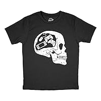Youth Funny T Shirts Gamer Skull Sarcastic Video Games Graphic Tee for Kids