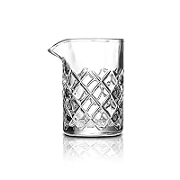 15oz Bar Cocktail Mixing Glass with Weighted Bottom, Crystal Seamless Mixing Glass for Stirring Cocktails, Old Fashioned Bartender Accessory- Gift for Father's Day