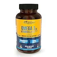 HerballMedick - Omega 3 from Anchovies with fish oil pure vitamin D 5000 IU (125mcg) – EPA/DHA Omega 3 Heart Health BURPLESS fish oil, brain supplements for memory and focus – ONE A DAY 3 MONTH-SUPPLY