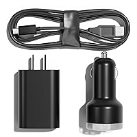 Power Kit - Car Charger and Home Charger for Airmoto Tire Inflator Portable Air Compressor - Fast Charging with 3ft Lightning Cable