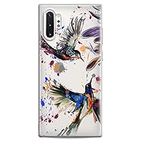 Case Compatible with Samsung S24 S23 S22 Plus S21 FE Ultra S20+ S10 Note 20 S10e S9 Cute Slim fit Phone Clear Flexible Silicone Lux Girl Colorful Design Print Lovely CuteBeautiful Hummingbird