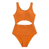 iiniim Girls One Piece Knit Swimsuit Kids Padded Swimwear Beach Pool Party Bathing Suit Beachwear