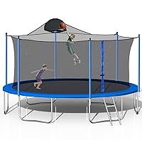 12FT 14FT 15FT 16FT Combo Trampoline with Basketball Rim/Swing/Slide/Pumpkin Gift Model - Lounge, Inside and Outside The House, Backyard - Great for Kids and Adults, Great Gift for Kids!