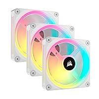 Corsair iCUE LINK QX120 RGB 120mm Magnetic Dome RGB Fans - Triple Fan Starter Kit with iCUE LINK System Hub - White