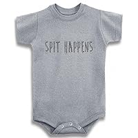 Baby Tee Time Gray Crew Neck Girls' Spit Happens One Piece