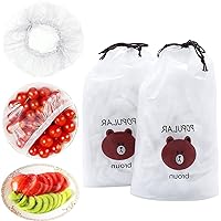 200PCS Fresh Keeping Bags, Plastic Sealing Bags Food Cover, Elastic Stretch Adjustable Bowl Lids, Universal Kitchen Wrap Seal Caps for Leftover And Meal Prep