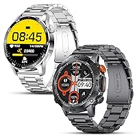 AMOLED Smart Watch for Men(Answer/Dial Calls) ST19 PRO and Silver Smart Watch for Men ST6 with 1.39'' DIY Touchscreen