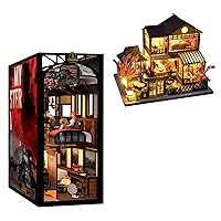 CUTEBEE Dollhouse Miniature House with Furniture, DIY Wooden Dollhouse Kit Miniature House Kit, Creative Room Idea(Japanese Garden House)(Train Mystery Case)