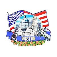 American Boston City Magnet 3D Wooden Landmarks Classic Fridge Magnets Handcrafted Crafts Travel Souvenirs Gifts Collections Home & Kitchen Decorations-2