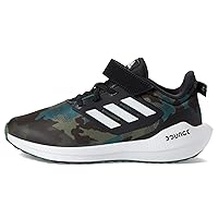 adidas EQ21 2.0 Bounce Sport Elastic Lace with Top Strap Shoes Kids', Black, Size 13K