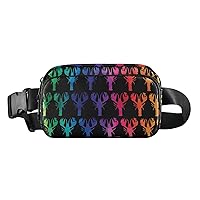Cross Body Fanny Pack Tie-dye-crawfish-rainbow Fashion Waist Packs Unisex Belt Bag